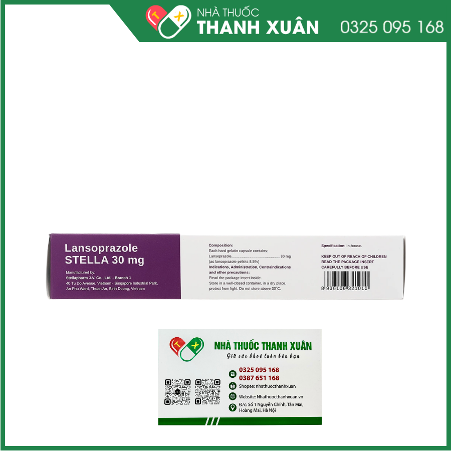 Lansoprazole STELLA 30mg trị loét dạ dày, trào ngược dạ dày, thực quản